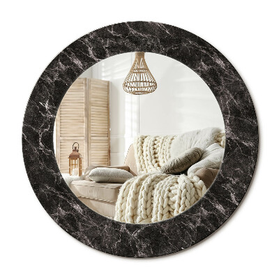 Kulaté dekorační zrcadlo Černý mramor