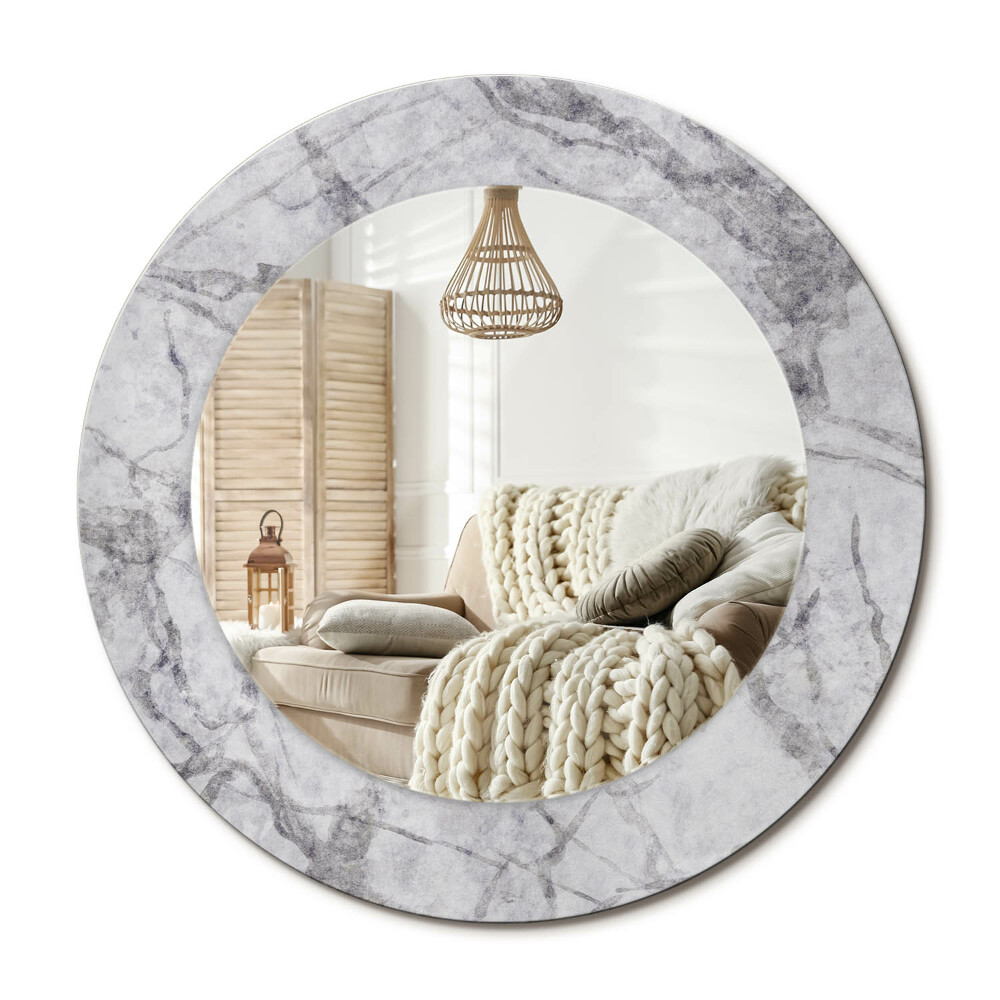 Kulaté dekorační zrcadlo na zeď Bílý mramor
