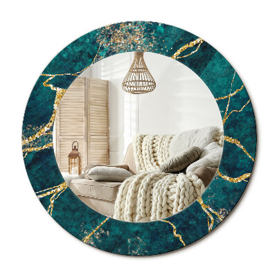 Kulaté dekorační zrcadlo Zelený mramor