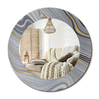 Kulaté dekorační zrcadlo na zeď Šedý mramor