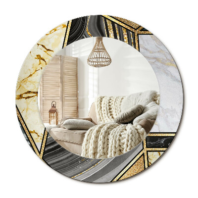 Kulaté dekorační zrcadlo na zeď Mramorový styl