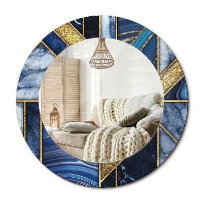 Kulaté zrcadlo rám s potiskem Moderní mramor