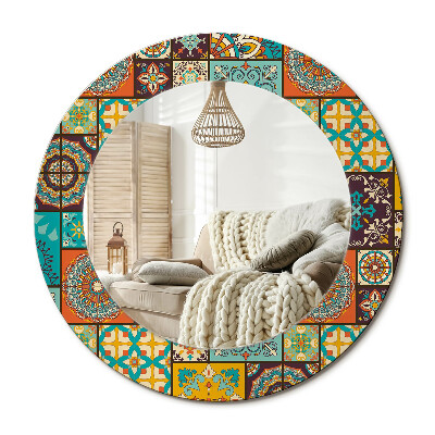 Kulaté zrcadlo rám s potiskem Arabský vzor