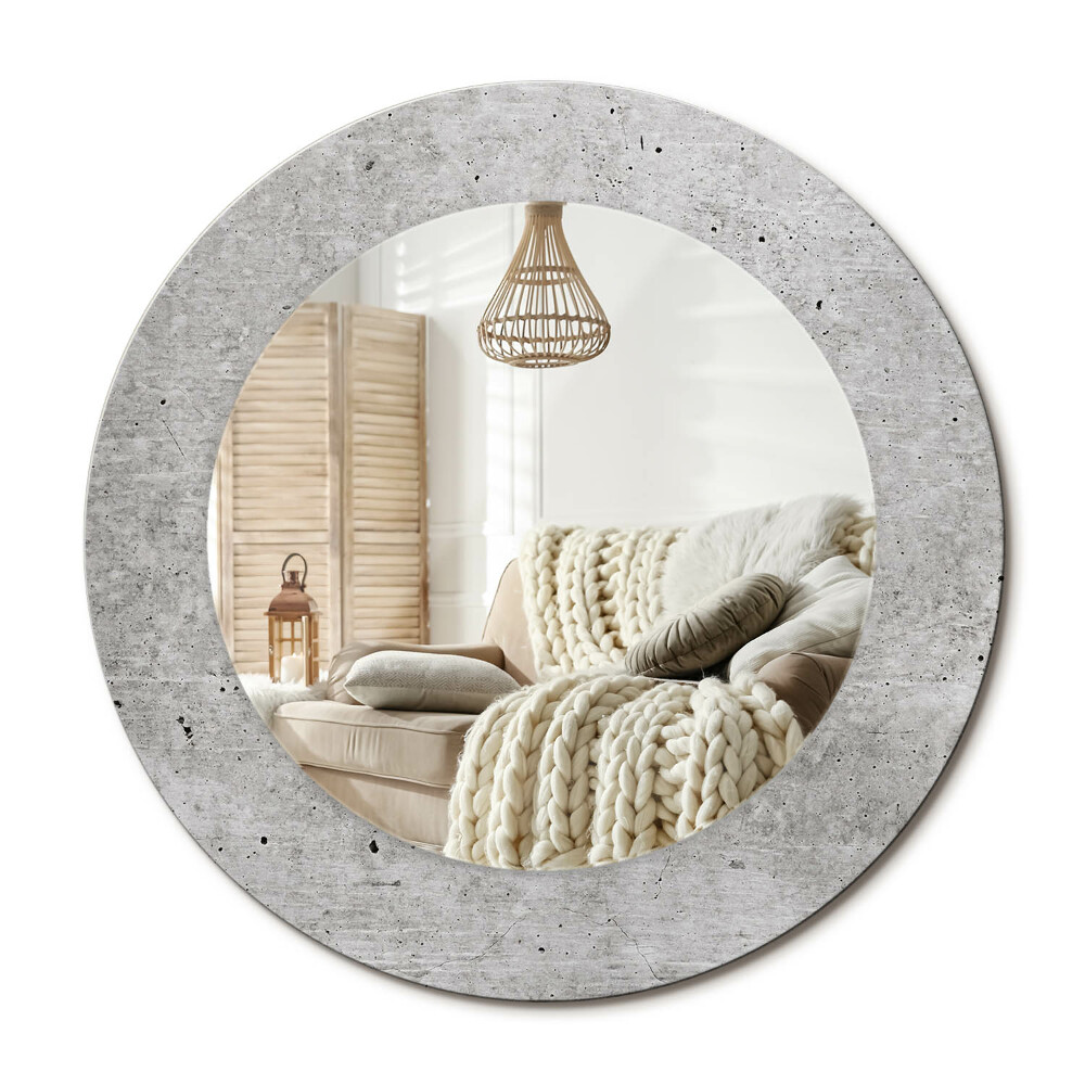 Kulaté dekorační zrcadlo na zeď Šedý beton