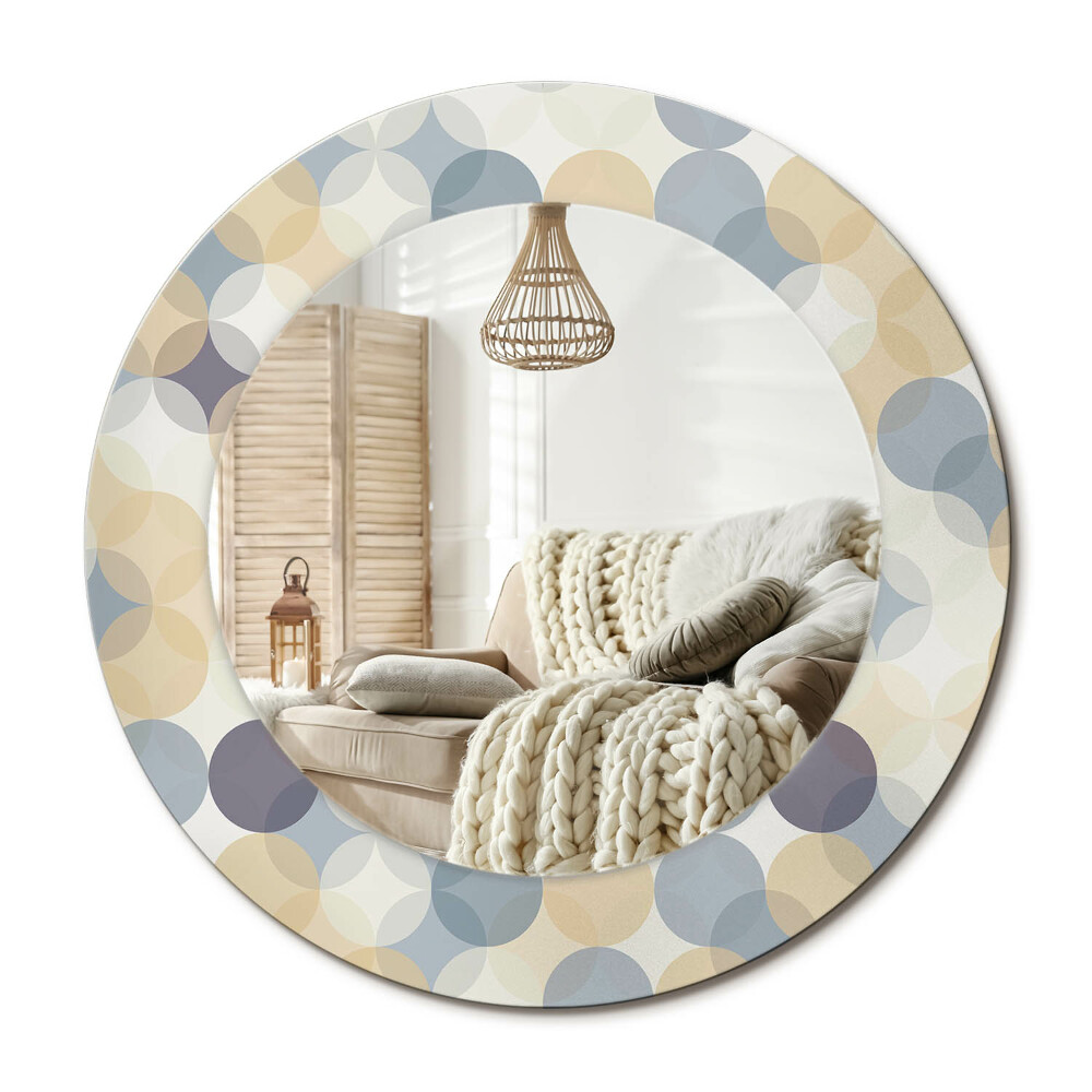 Kulaté dekorační zrcadlo na zeď Geometrické kruhy