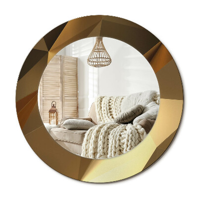 Kulaté zrcadlo rám s potiskem Geometrický vzor