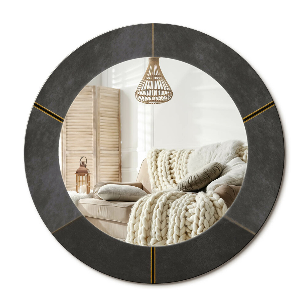 Kulaté dekorační zrcadlo Šedé trojúhelníky