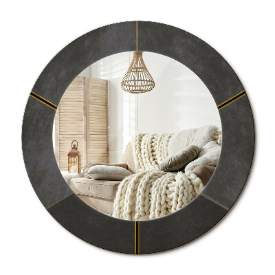 Kulaté dekorační zrcadlo Šedé trojúhelníky