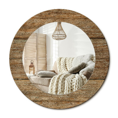 Kulaté dekorační zrcadlo na zeď Staré dřevo