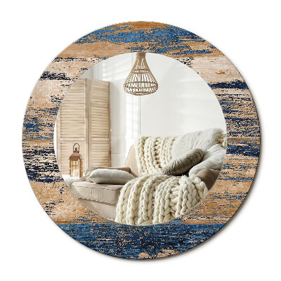 Kulaté dekorační zrcadlo Abstraktní dřevo