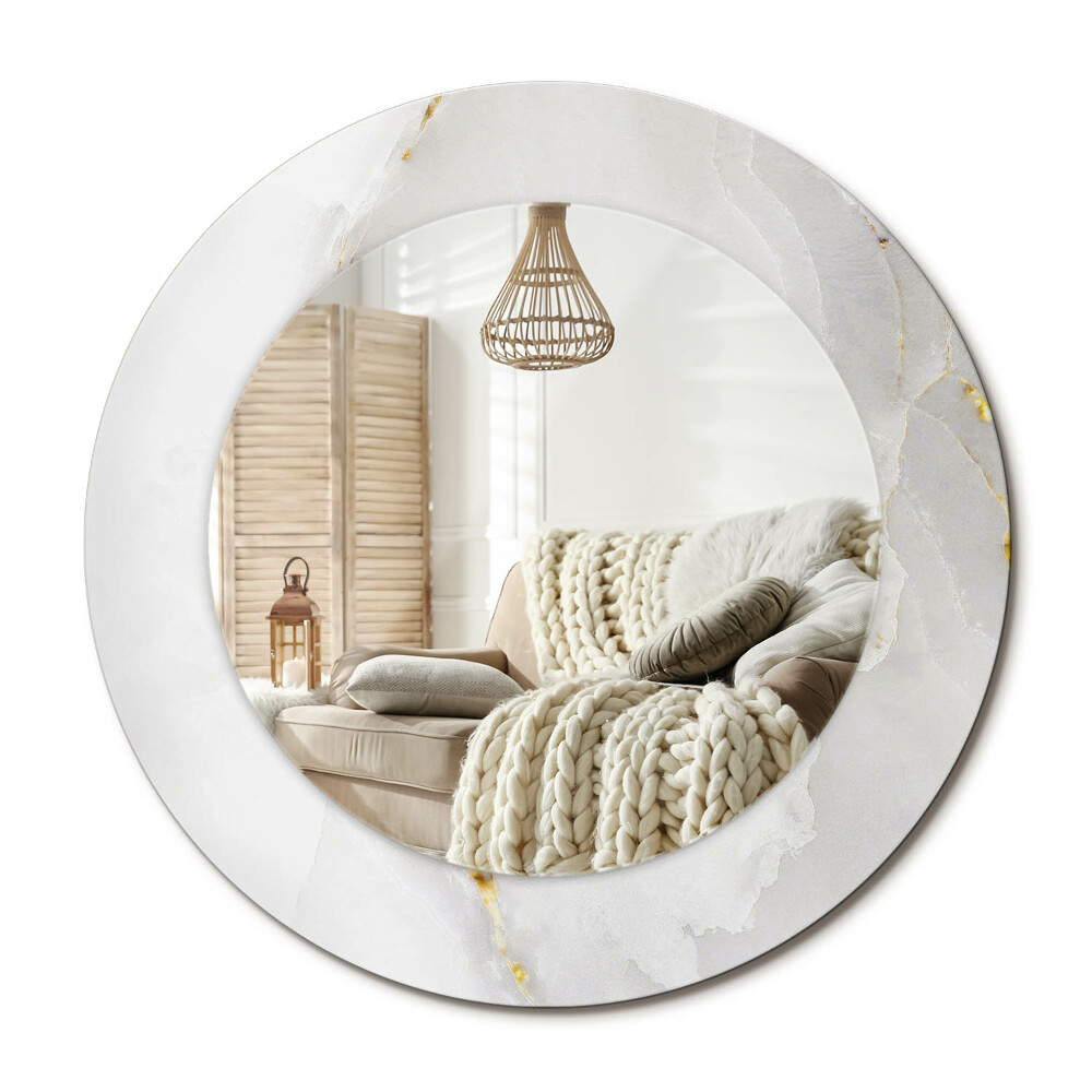 Kulaté dekorační zrcadlo Lesklý mramor