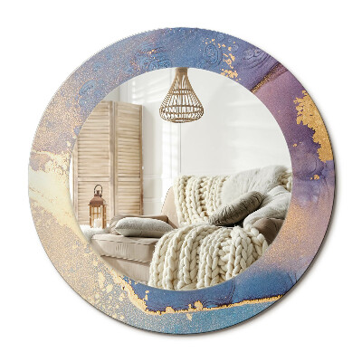 Kulaté dekorační zrcadlo na zeď Mramorový kámen