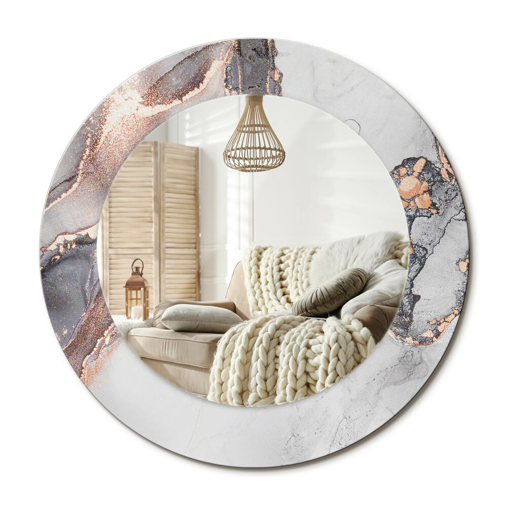 Kulaté dekorační zrcadlo na zeď Abstraktní mramor