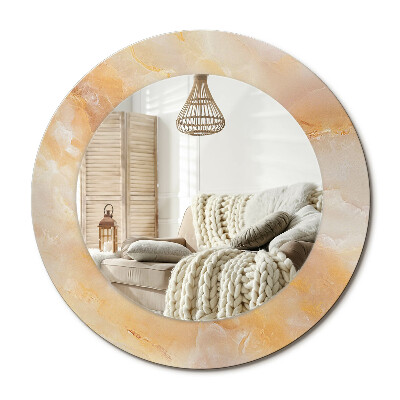 Kulaté zrcadlo rám s potiskem Onyxový mramor