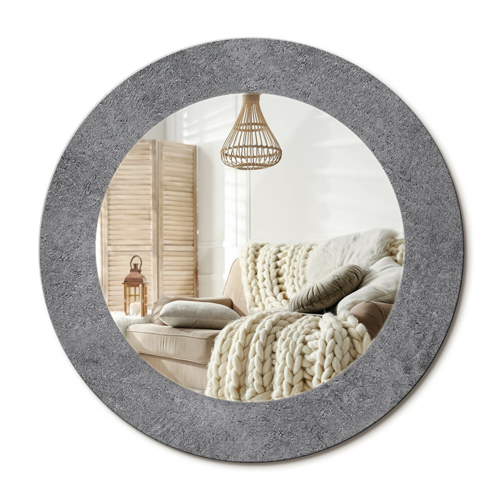 Kulaté dekorační zrcadlo Betonová textura