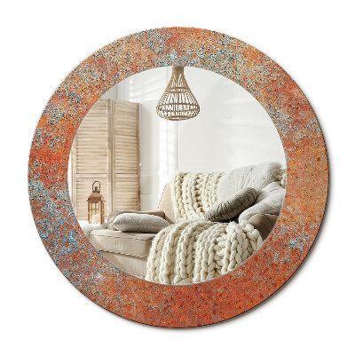 Kulaté dekorační zrcadlo Rez kov