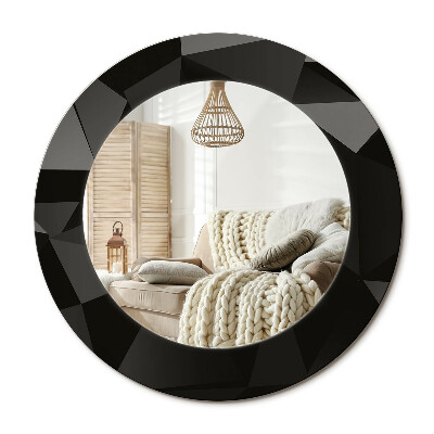 Kulaté dekorační zrcadlo Abstraktní černá