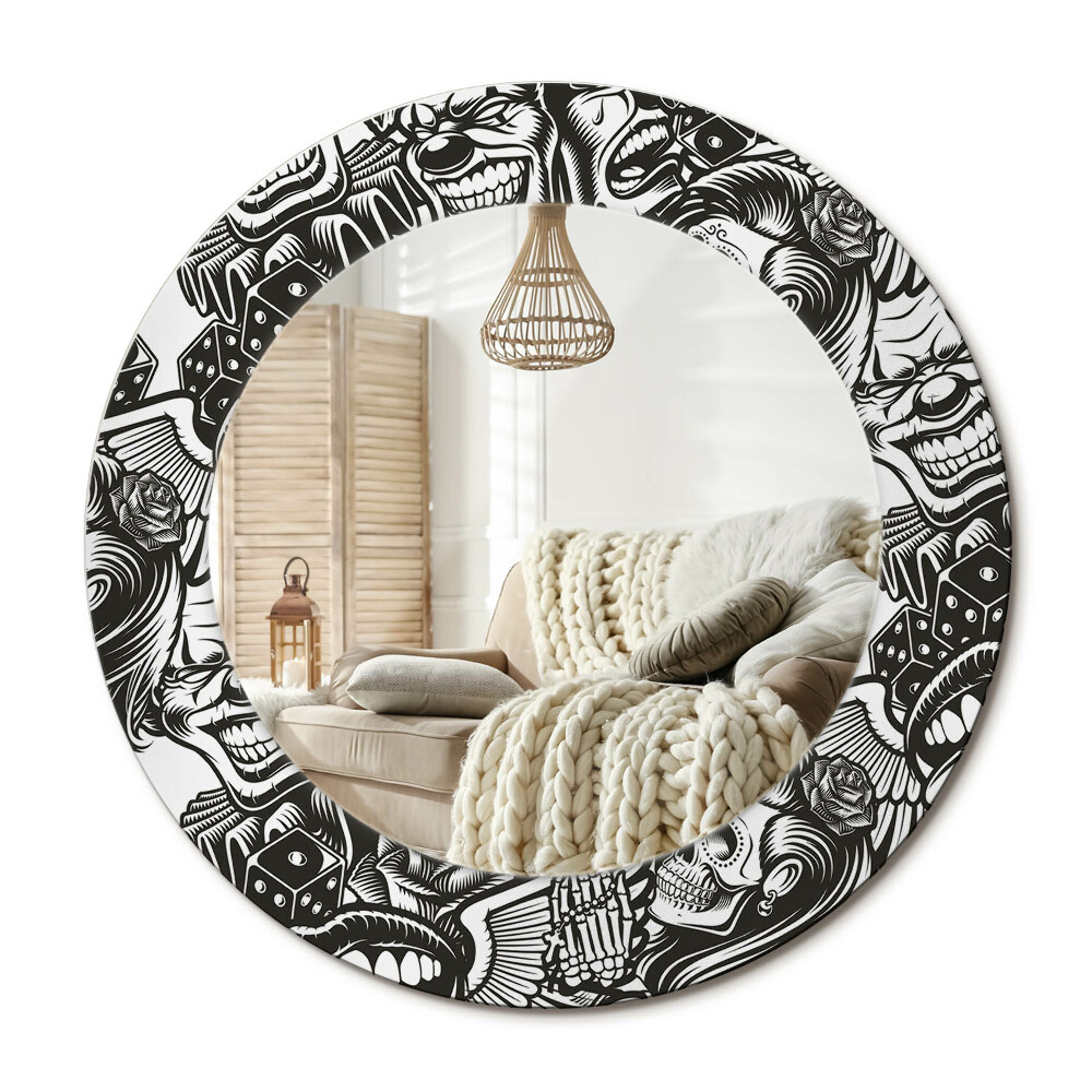 Kulaté zrcadlo rám s potiskem Graffiti klauni