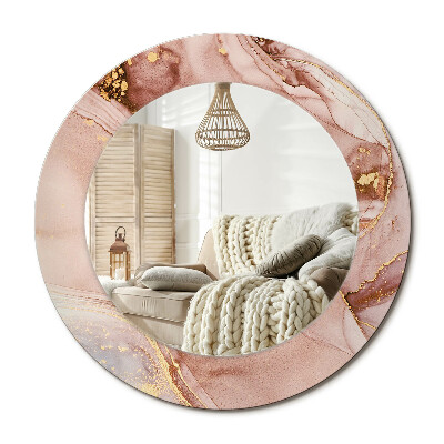 Kulaté zrcadlo rám s potiskem Abstraktní tekutina