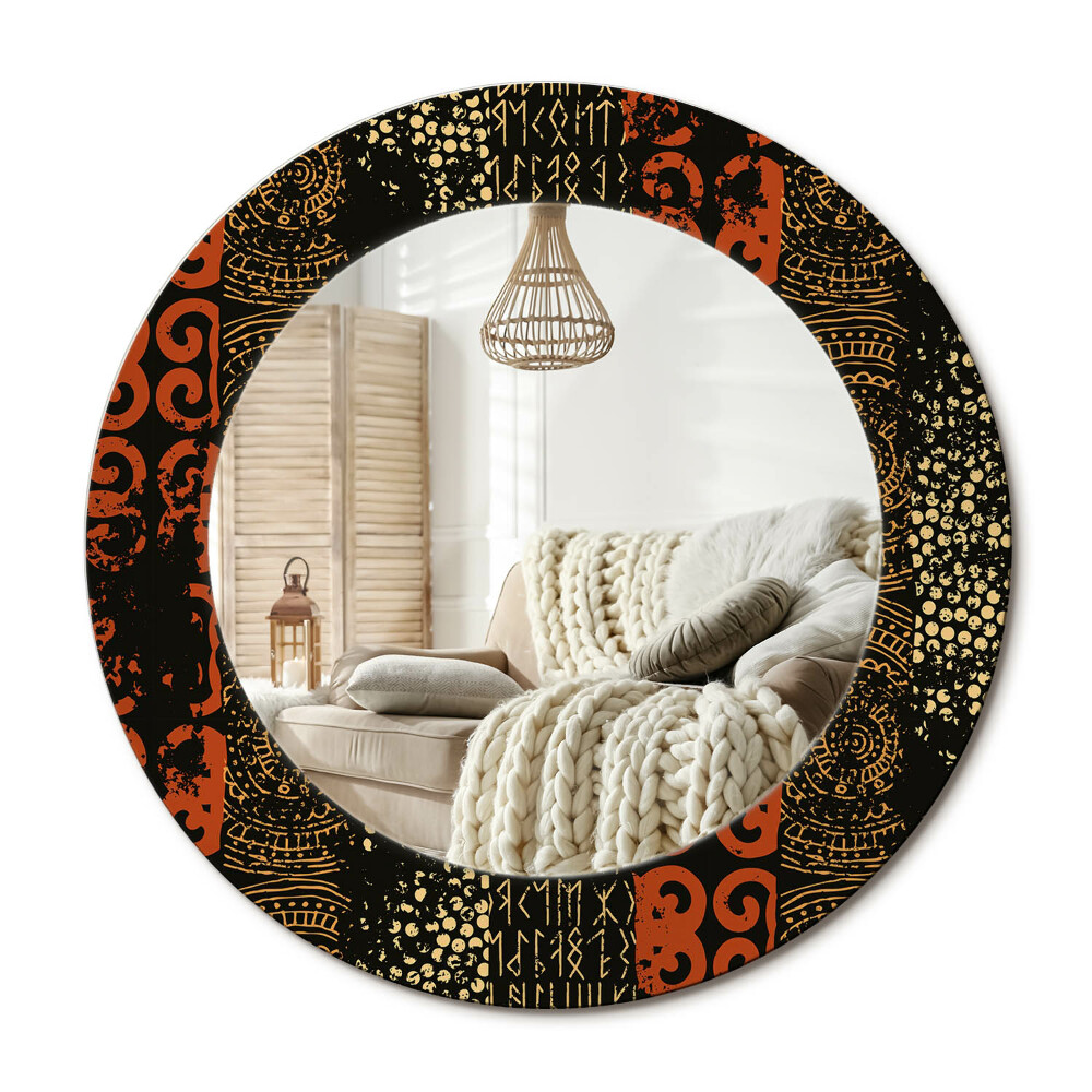 Kulaté dekorační zrcadlo na zeď Grunge vzor