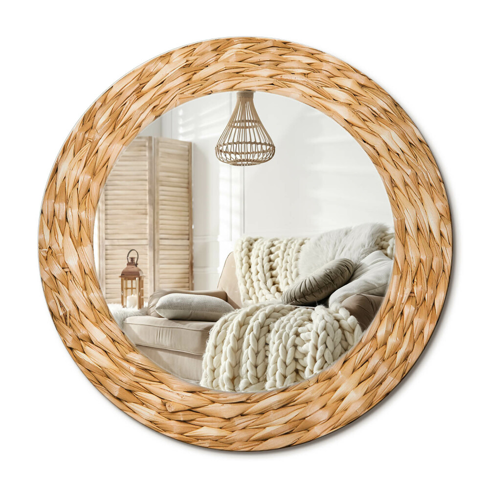 Kulaté dekorační zrcadlo Proutěný vzor