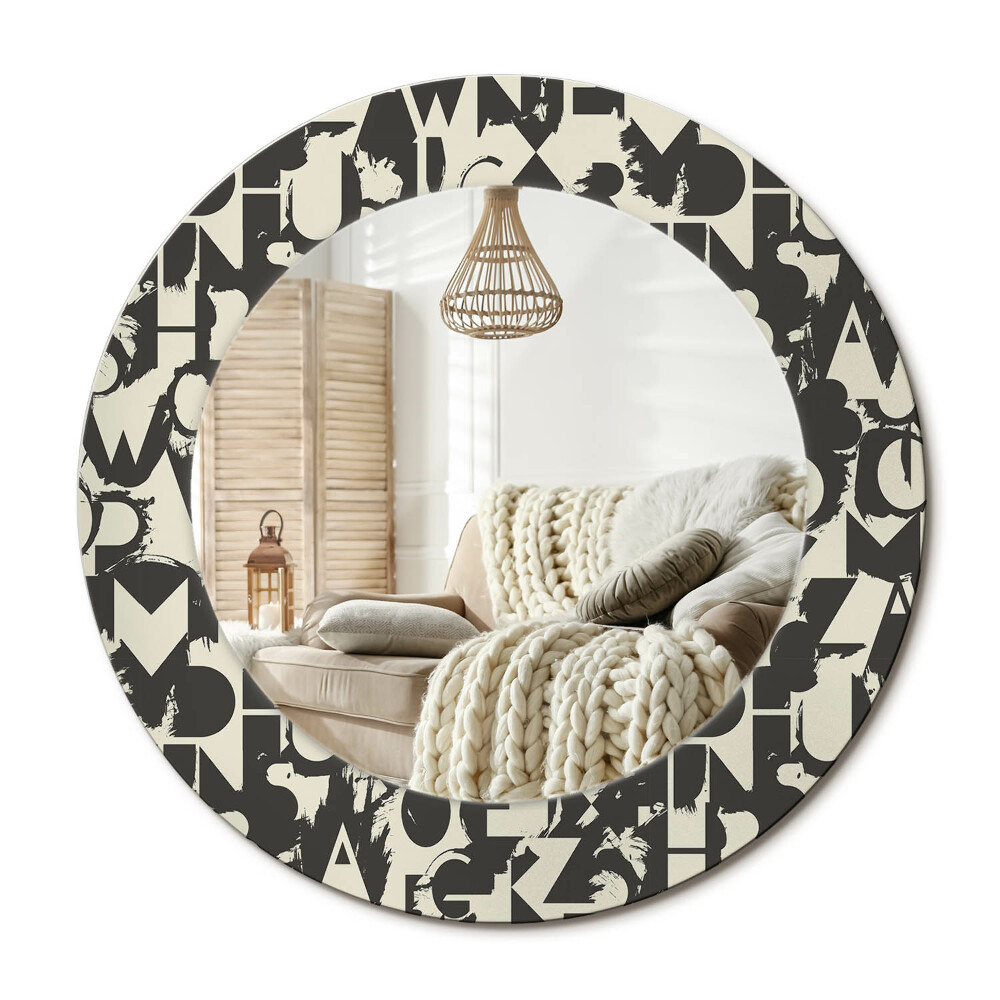 Kulaté dekorační zrcadlo na zeď Dopisy