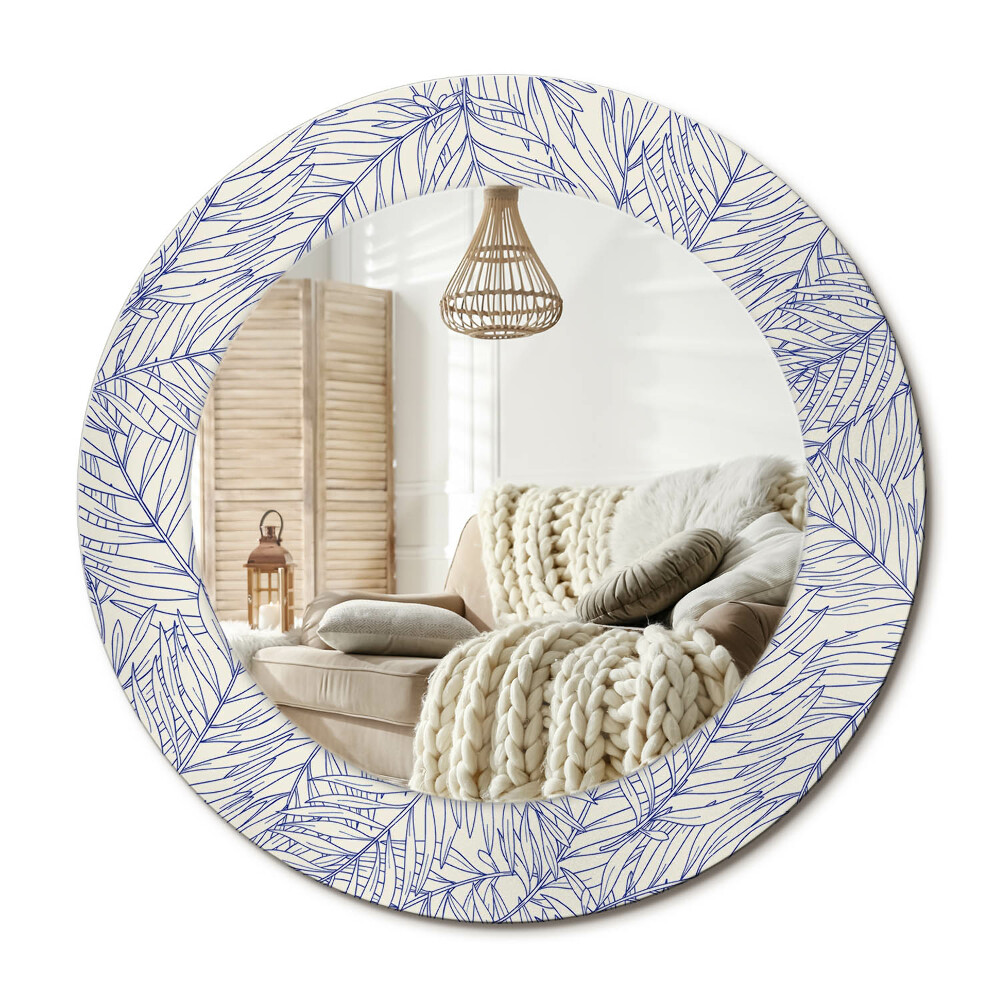 Kulaté dekorační zrcadlo Tropická palma obrys