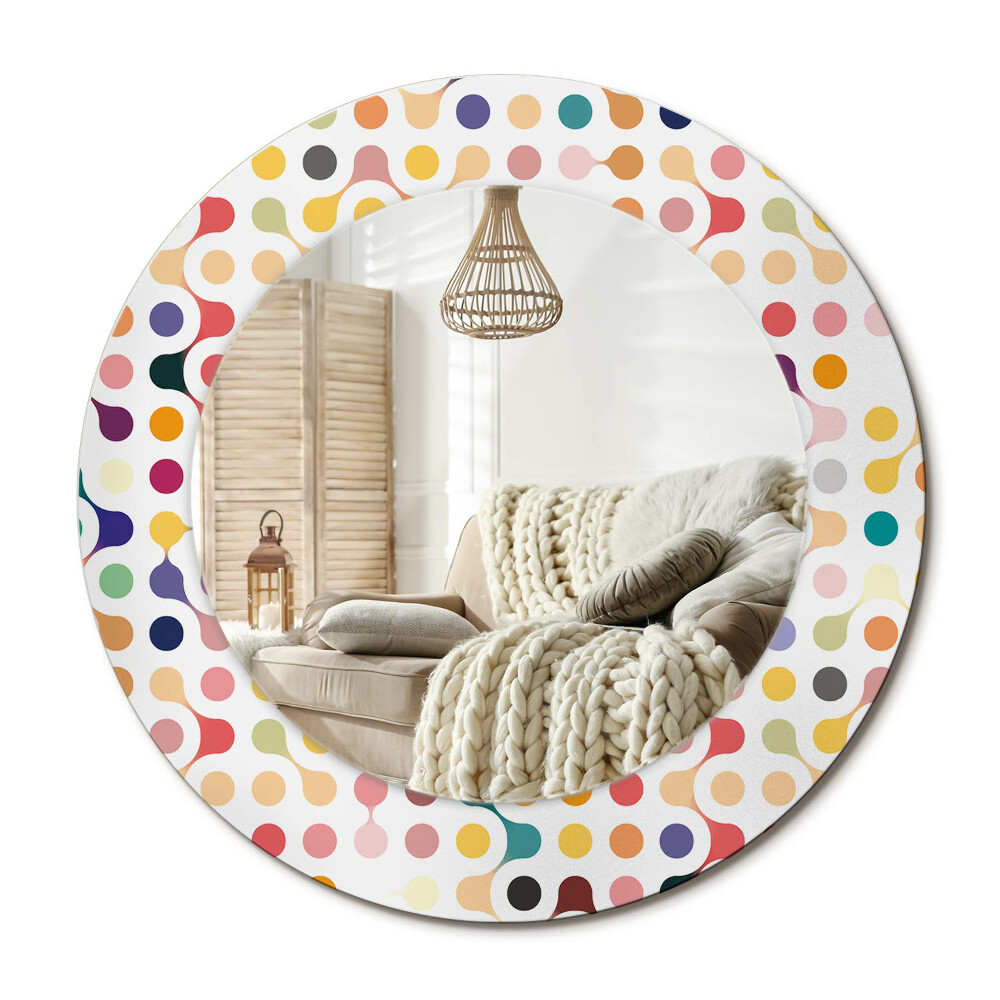 Kulaté dekorační zrcadlo na zeď Pop-art tečky