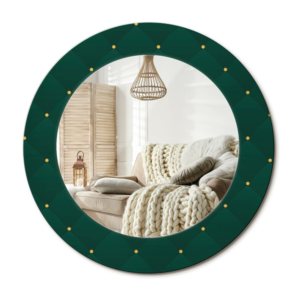 Kulaté dekorační zrcadlo na zeď Prošívaný vzor