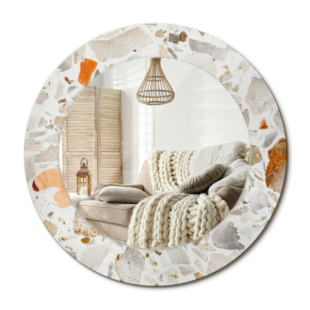 Kulaté dekorační zrcadlo na zeď Terrazzo styl