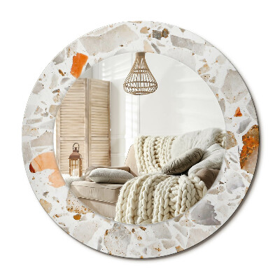 Kulaté dekorační zrcadlo na zeď Terrazzo styl