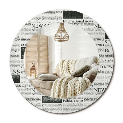 Kulaté dekorační zrcadlo na zeď Noviny