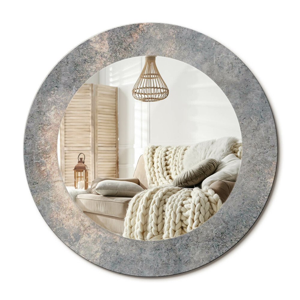 Kulaté dekorační zrcadlo Vintage beton