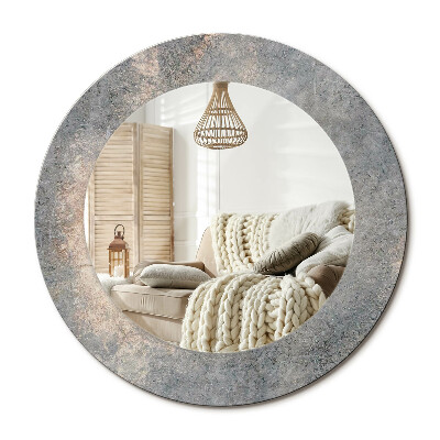 Kulaté dekorační zrcadlo Vintage beton