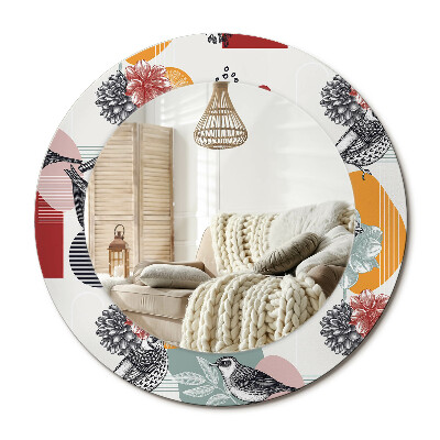 Kulaté zrcadlo rám s potiskem Vintage klapky