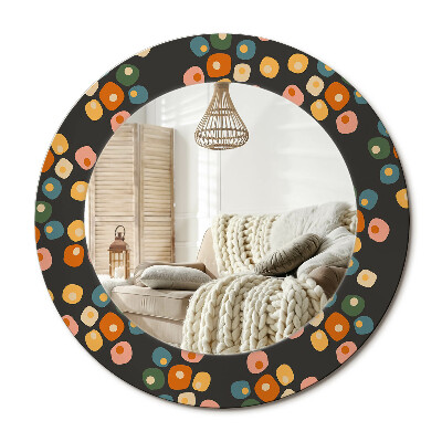 Kulaté dekorační zrcadlo Květinové tečky