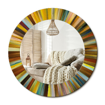 Kulaté zrcadlo rám s potiskem Barevné paprsky