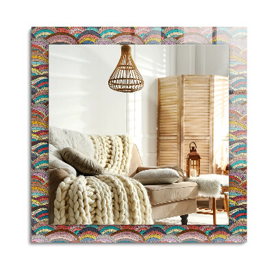 Obdélníkové dekorační zrcadlo Barevné oblouky vlny