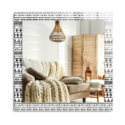 Obdélníkové dekorační zrcadlo na zeď Kaktusy s hrotem šípu tipi