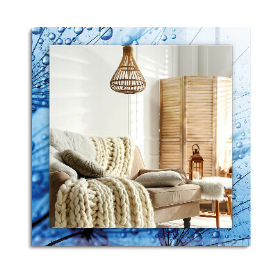 Obdélníkové dekorační zrcadlo Kapky na pampelišky