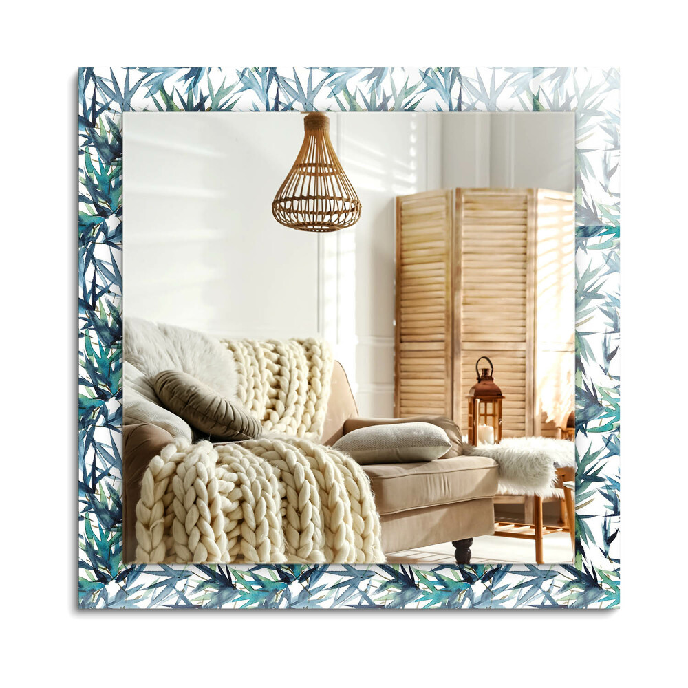 Obdélníkové dekorační zrcadlo Bambusové listy akvarel