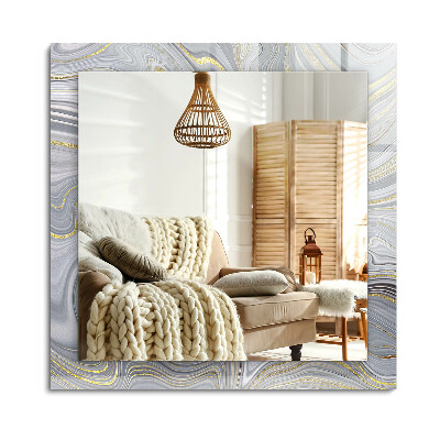 Obdélníkové zrcadlo rám s potiskem Abstraktní mramorové vzory