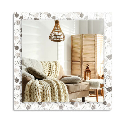 Obdélníkové dekorační zrcadlo Vzor listů