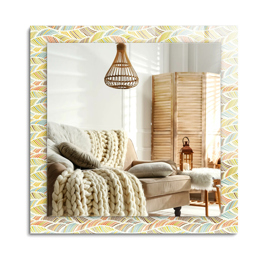 Obdélníkové dekorační zrcadlo Barevné vlny listů
