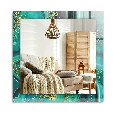 Obdélníkové dekorační zrcadlo Abstraktní zelená textura