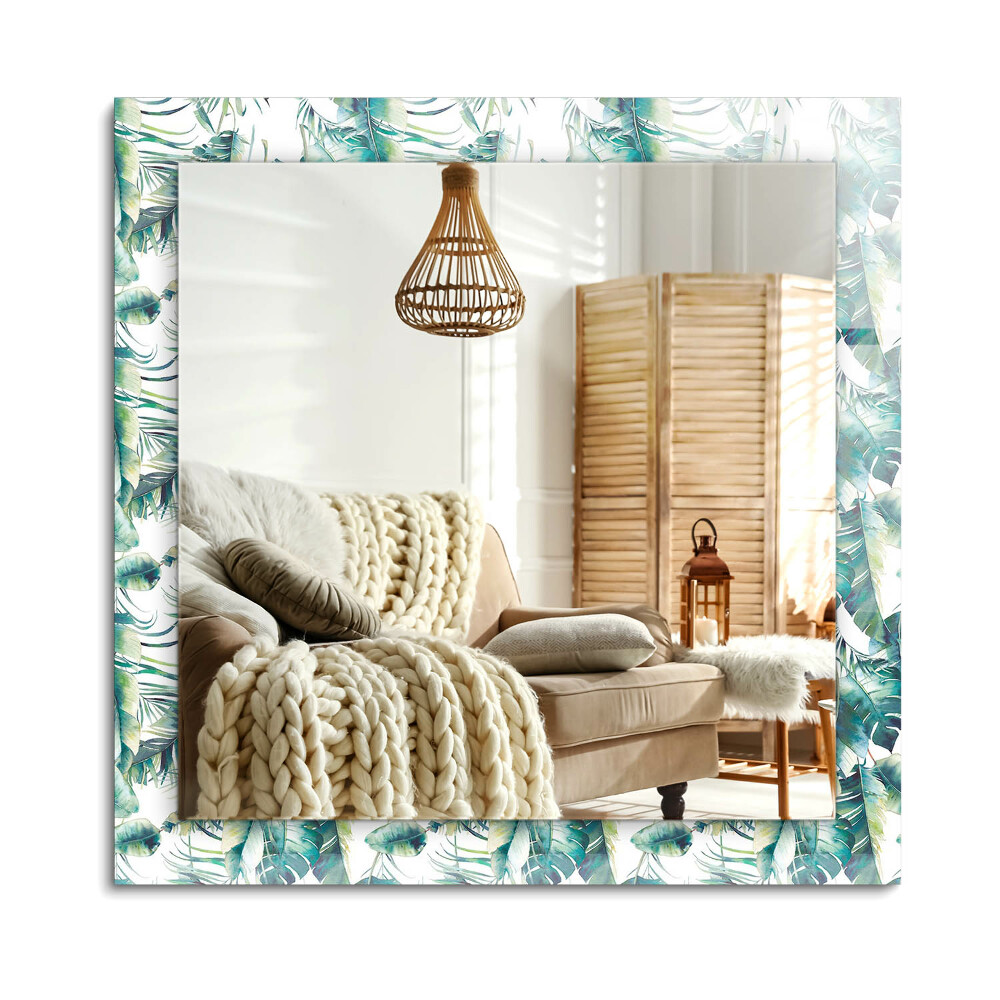 Obdélníkové dekorační zrcadlo Zelené tropické listy