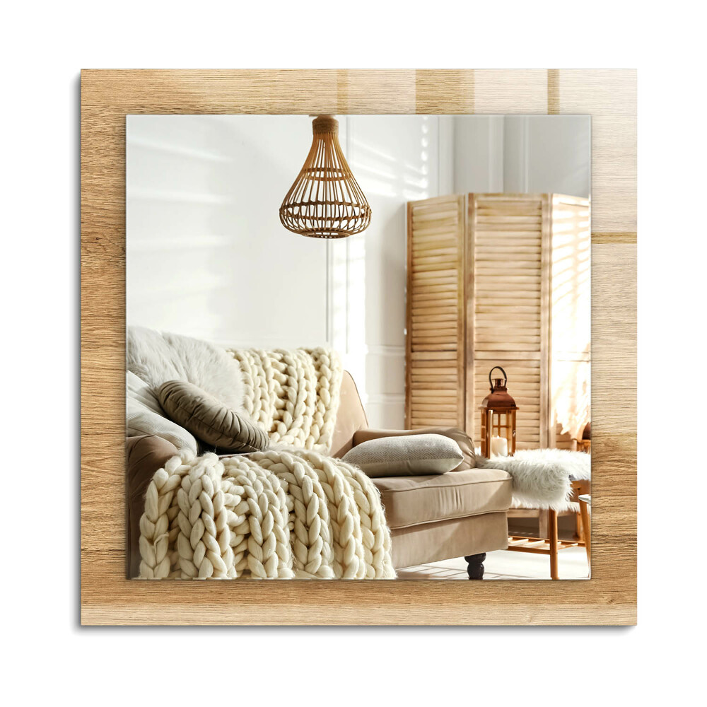 Obdélníkové dekorační zrcadlo Dřevo se strukturou