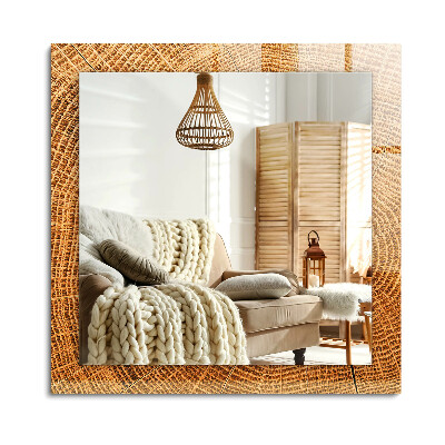 Obdélníkové zrcadlo rám s potiskem Průřez kmenem stromu s letokruhy