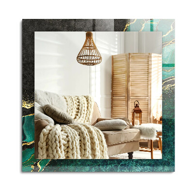 Obdélníkové dekorační zrcadlo Zelené abstraktní vzory