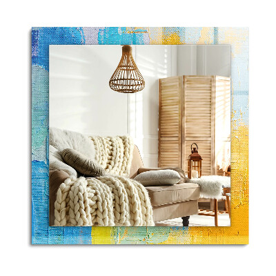 Obdélníkové zrcadlo rám s potiskem Abstraktní olejomalba